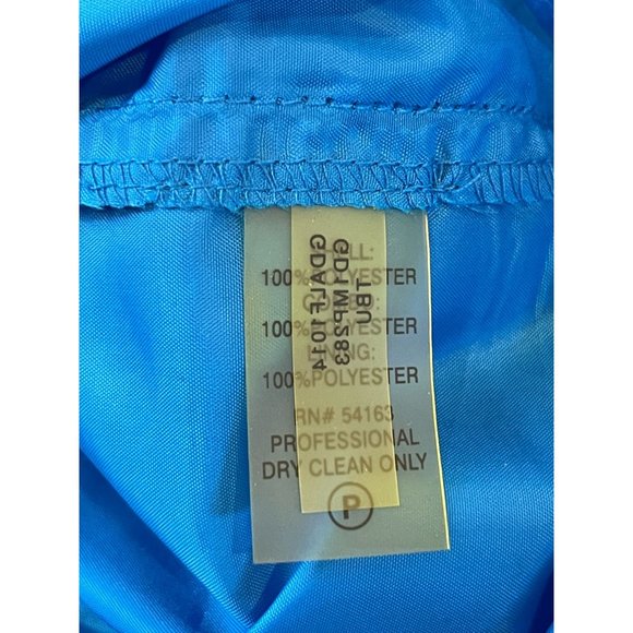 Guess Womens Frill Mini Dress Pleated Ruffle Layered Adjustable Strap Blue SZ 8 - Picture 7 of 8